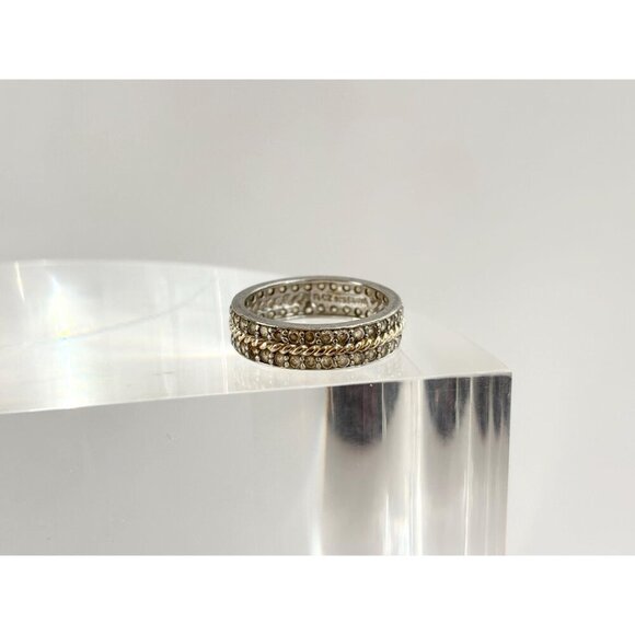 Wedding Band | Stackable Sterling Silver Vintage Double Row Ring - sz 8 - Picture 7 of 9